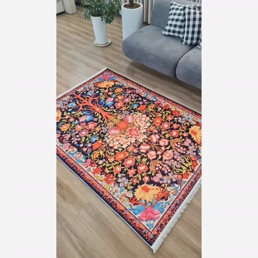 فرشینه هازان ترک طرح ابریشمی 048 (پس کرایه) فرشینه هازان ترک طرح ابریشمی 048 (پس کرایه) - Image 4