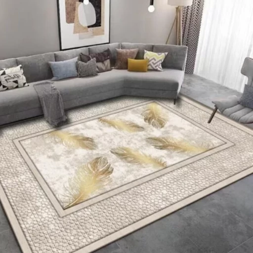 فرشینه مخمل تُرک طرح پر طلایی کد M299 (پس کرایه) فرشینه مخمل تُرک طرح پر طلایی کد M299 (پس کرایه) - Image 7