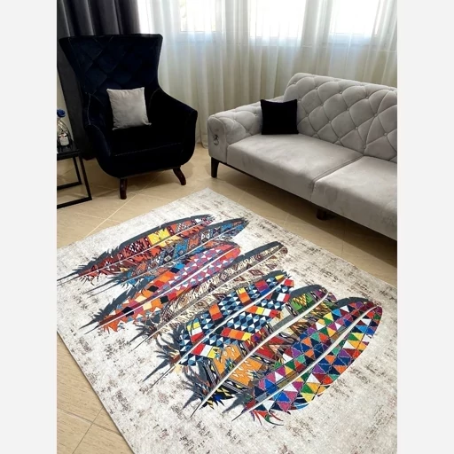 فرش کناره و فرش راهرو جنس مخمل تُرک طرح پَر کد h261 (پس کرایه) فرش کناره و فرش راهرو جنس مخمل تُرک طرح پَر کد h261 (پس کرایه) - Image 4