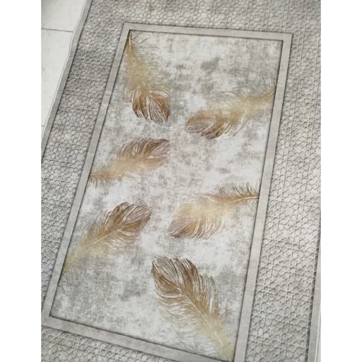 فرشینه مخمل تُرک طرح پر طلایی کد M299 (پس کرایه) فرشینه مخمل تُرک طرح پر طلایی کد M299 (پس کرایه) - Image 9