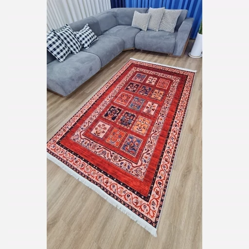 فرش ماشینی چاپی | فرشینه هازان ترک طرح سنتی لاکی کد 092 (پس کرایه) فرش ماشینی چاپی | فرشینه هازان ترک طرح سنتی لاکی کد 092 (پس کرایه) - Image 9