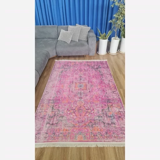 فرشینه هازان ترک صورتی وینتیج مدرن کد M193 (پس کرایه) فرشینه هازان ترک صورتی وینتیج مدرن کد M193 (پس کرایه) - Image 10