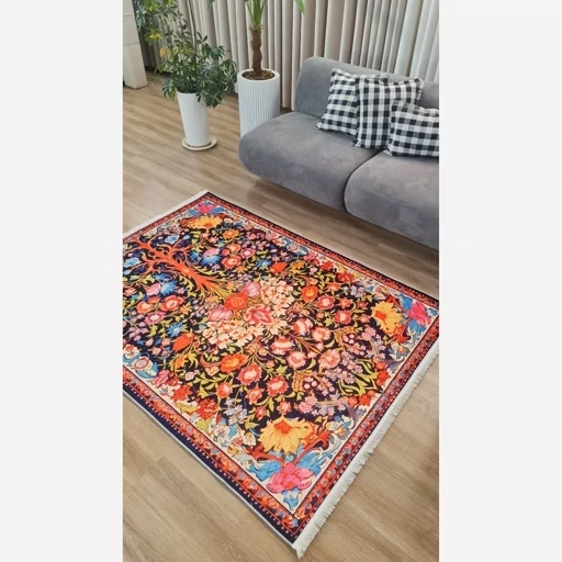 فرشینه هازان ترک طرح ابریشمی 048 (پس کرایه) فرشینه هازان ترک طرح ابریشمی 048 (پس کرایه) - Image 2