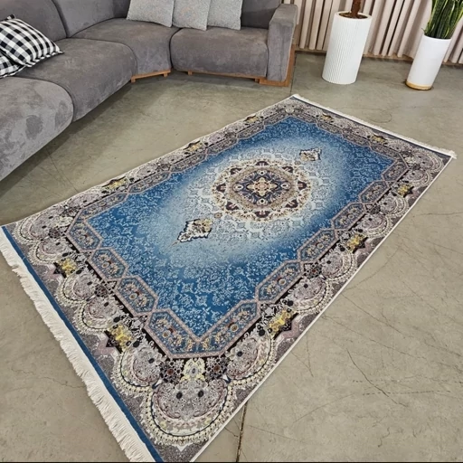 فرشینه هازان ترک طرح آبی سنتی h310 (پس کرایه) فرشینه هازان ترک طرح آبی سنتی h310 (پس کرایه) - Image 2