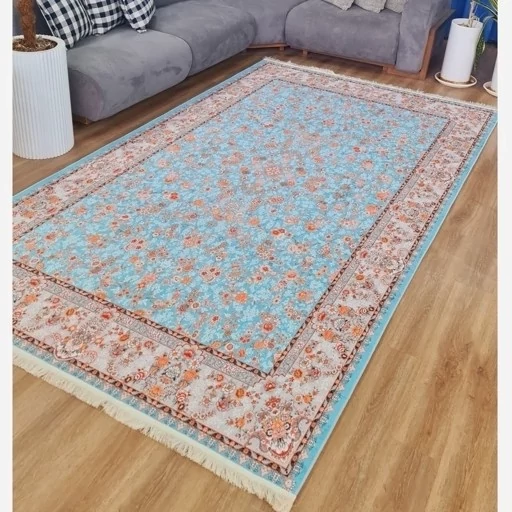 فرشینه مخمل تُرک مدل اگل های فشان سرخ آبی ( پس کرایه ) فرشینه مخمل تُرک مدل اگل های فشان سرخ آبی ( پس کرایه ) - Image 2