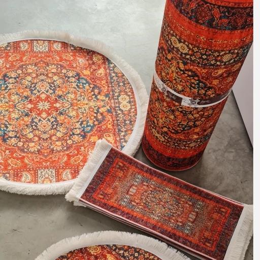 فرشینه مدرن جنس مخمل دایره ای استُپ دار (سفارشی) u111 (پس کرایه) فرشینه مدرن جنس مخمل دایره ای استُپ دار (سفارشی) u111 (پس کرایه) - Image 4
