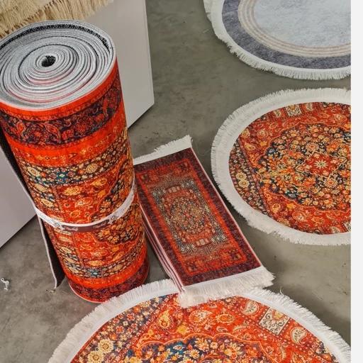 فرشینه مدرن جنس مخمل دایره ای استُپ دار (سفارشی) u111 (پس کرایه) فرشینه مدرن جنس مخمل دایره ای استُپ دار (سفارشی) u111 (پس کرایه) - Image 6