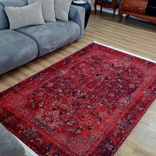 فرشینه مخمل هازان کیفیت گوشتی A+ طرح رخشان قرمز L811(پس کرایه) فرشینه مخمل هازان کیفیت گوشتی A+ طرح رخشان قرمز L811(پس کرایه) - تصویر 6