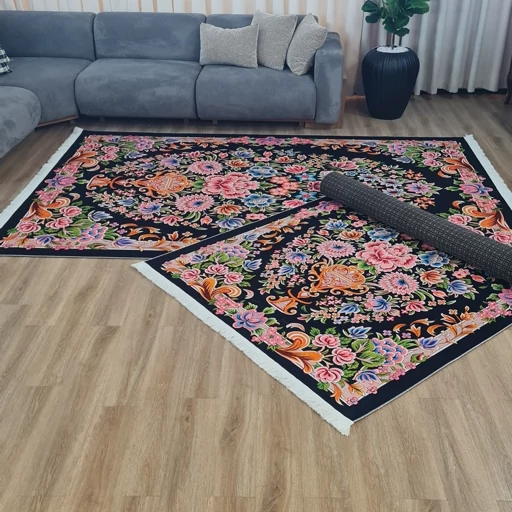 فرشینه مخمل کیفیت گوشتی A+ سرمه گل A007 (پس کرایه) فرشینه مخمل کیفیت گوشتی A+ سرمه گل A007 (پس کرایه) - Image 4