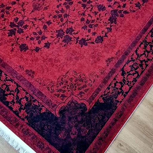 فرشینه مخمل هایژنیک کیفیت گوشتی A+ طرح زرشکی قرمز U100 (پس کرایه) فرشینه مخمل هایژنیک کیفیت گوشتی A+ طرح زرشکی قرمز U100 (پس کرایه)