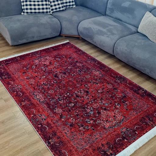 فرشینه مخمل هازان کیفیت گوشتی A+ طرح رخشان قرمز L811(پس کرایه) فرشینه مخمل هازان کیفیت گوشتی A+ طرح رخشان قرمز L811(پس کرایه) - تصویر 3