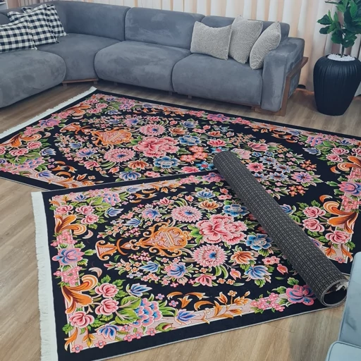 فرشینه مخمل کیفیت گوشتی A+ سرمه گل A007 (پس کرایه) فرشینه مخمل کیفیت گوشتی A+ سرمه گل A007 (پس کرایه) - Image 2