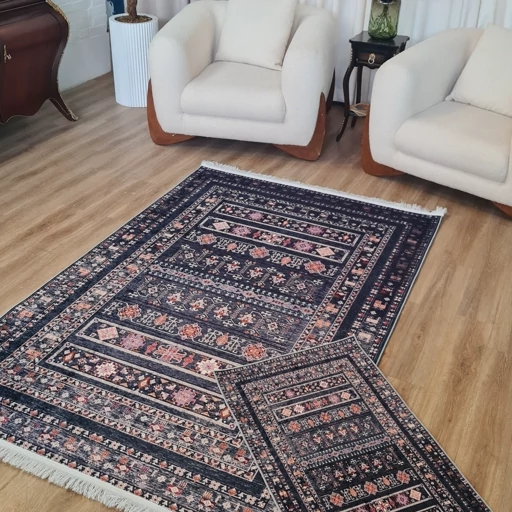 فرشینه مخمل هازان طرح عشایری L283(پس کرایه) فرشینه مخمل هازان طرح عشایری L283(پس کرایه) - Image 2