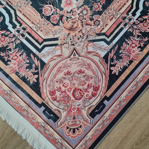 فرشینه مخمل هازان طرح انار هورامانات L316 (پس کرایه) فرشینه مخمل هازان طرح انار هورامانات L316 (پس کرایه) - Image 3