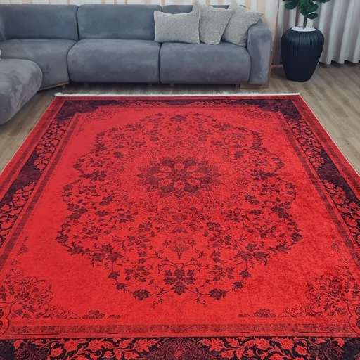 فرشینه مخمل هازان طرح قرمز شمرون u100(پس کرایه) فرشینه مخمل هازان طرح قرمز شمرون u100(پس کرایه) - Image 4
