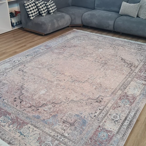 فرشینه وینتیج کهنه نما زمینه روشن L140(پس کرایه) فرشینه وینتیج کهنه نما زمینه روشن L140(پس کرایه) - Image 5