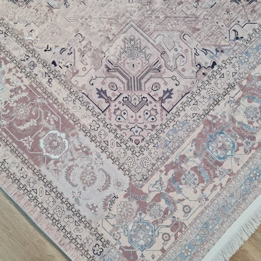 فرشینه وینتیج کهنه نما زمینه روشن L140(پس کرایه) فرشینه وینتیج کهنه نما زمینه روشن L140(پس کرایه) - Image 2