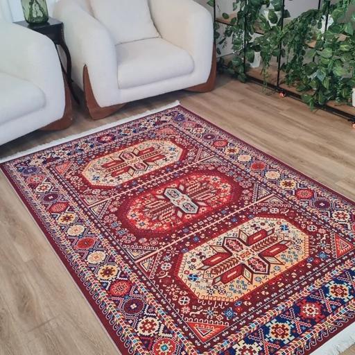 فرشینه مخمل هازان طرح زرشکی قرمز لوکسینو h157(پس کرایه) فرشینه مخمل هازان طرح زرشکی قرمز لوکسینو h157(پس کرایه) - Image 5