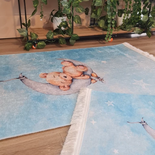 فرشینه کودک مخمل هازان طرح تدی خرسی آبی u315(پس کرایه) فرشینه کودک مخمل هازان طرح تدی خرسی آبی u315(پس کرایه)