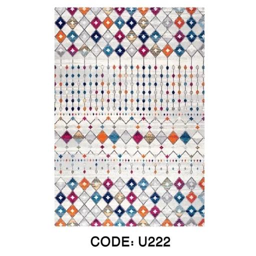 فرشینه مخمل ترک طرح مدرن گبه 7 رنگ U222 (پس کرایه) فرشینه مخمل ترک طرح مدرن گبه 7 رنگ U222 (پس کرایه)