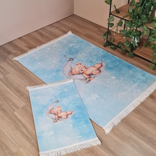 فرشینه کودک مخمل هازان طرح تدی خرسی آبی u315(پس کرایه) فرشینه کودک مخمل هازان طرح تدی خرسی آبی u315(پس کرایه) - Image 5
