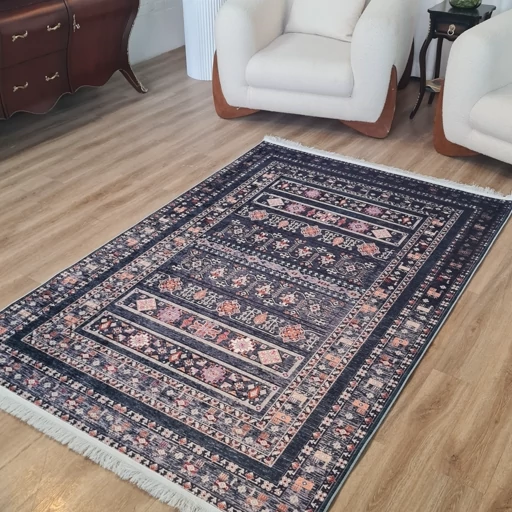 فرشینه مخمل هازان طرح عشایری L283(پس کرایه) فرشینه مخمل هازان طرح عشایری L283(پس کرایه)