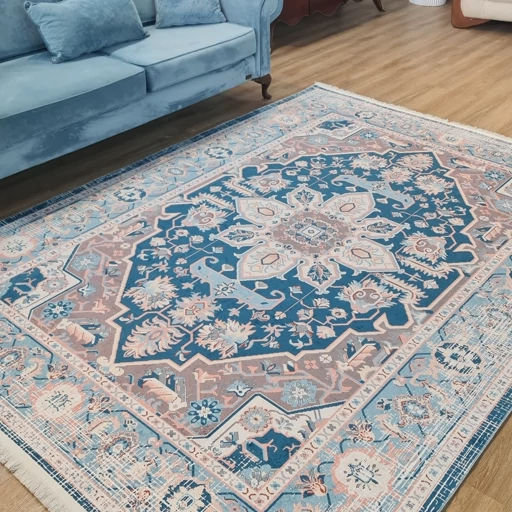 فرشینه عتیق وینتیج کهنه نما آبی O132(پس کرایه) فرشینه عتیق وینتیج کهنه نما آبی O132(پس کرایه) - Image 2