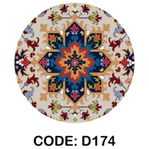 فرشینه قالیوا گرد مخمل ترک کاشی کد D174 (پس کرایه) فرشینه قالیوا گرد مخمل ترک کاشی کد D174 (پس کرایه)