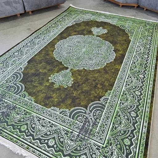 فرشینه طرح سنتی رنگ سبز جنس مخمل برند قالیوا h560 (پس کرایه) فرشینه طرح سنتی رنگ سبز جنس مخمل برند قالیوا h560 (پس کرایه)